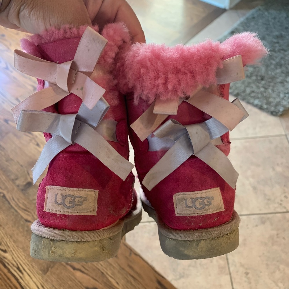 Pink Ugg bow boots size 13